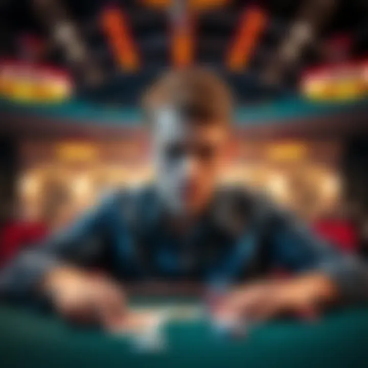 A 17-year-old man looks distressed at a blackjack table, with cards and chips in front of him, reflecting on a significant loss.