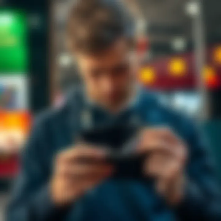 A 23-year-old man looks distressed while checking his empty wallet, symbolizing the impact of gambling on his finances.