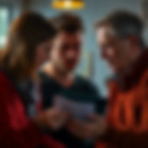 Young man sharing news with parents A 28-year-old man is talking to his parents about his gambling addiction, showing emotion and vulnerability as they listen attentively.