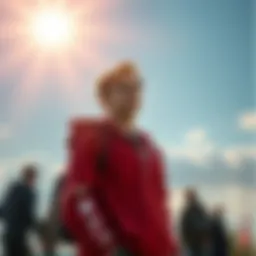 Young person looking towards a bright future A young individual stands confidently, gazing into the distance with a hopeful expression, symbolizing optimism after a recent setback. Surrounding them are hints of support from friends or community,...