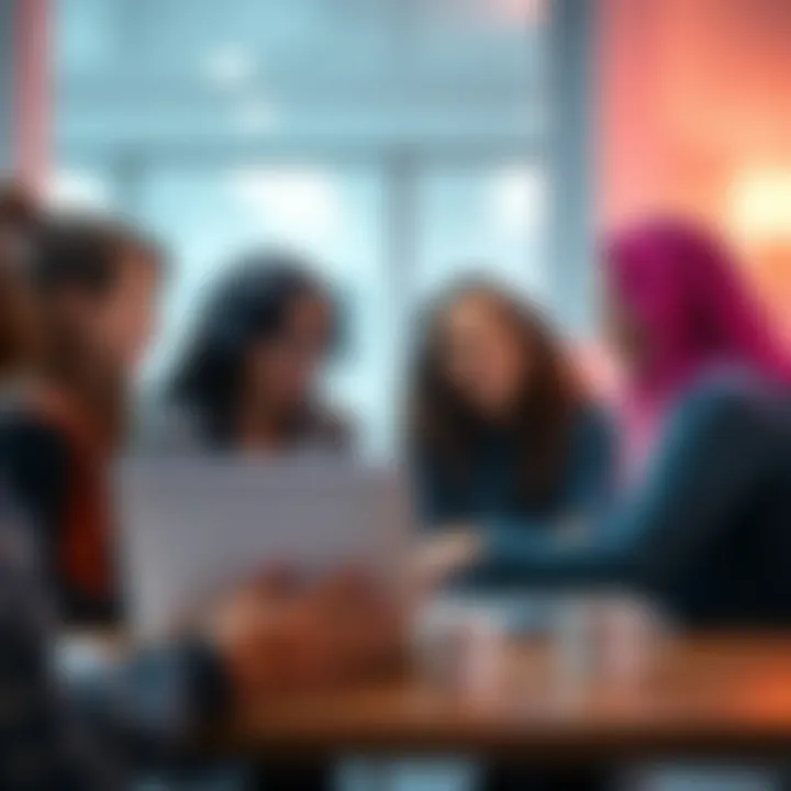 A group of young women participating in a virtual meeting on a laptop, expressing comfort and engagement with each other.
