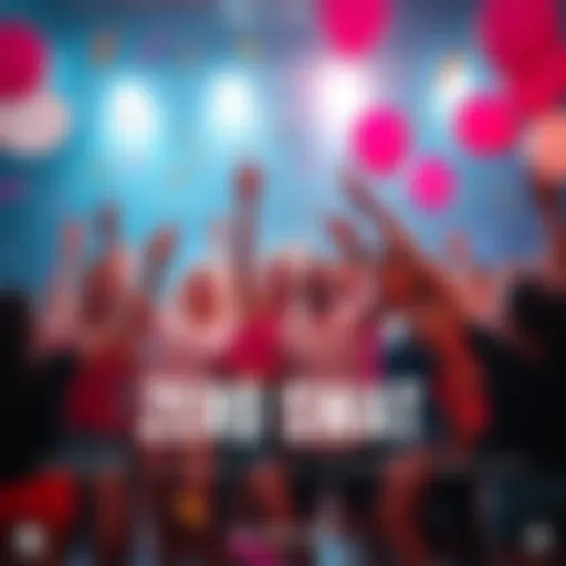 A group of happy people celebrating their victory at the ZERO Sweat competition with balloons and confetti