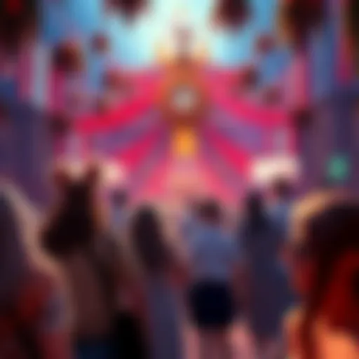 People participating in a celebration for Zeus Day with decorations inspired by Greek mythology and nature