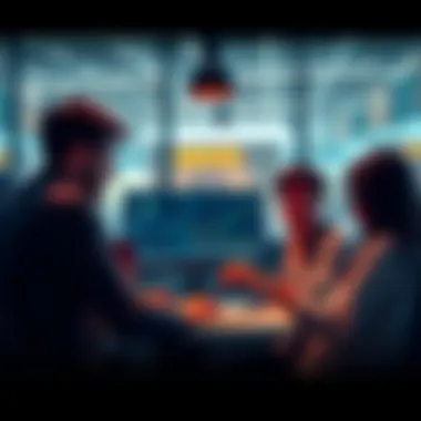 An overview of the Zonacas platform with people discussing their experiences around a computer.